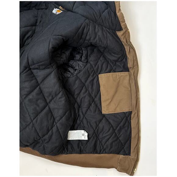 Carhartt J140 Jacket Size XL Dark Brown Loose Fit Duck Insulated Flannel Lined - Picture 6 of 9